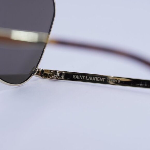 Saint Laurent SL690DUST 004 Sunglasses Gold Aviator Frame, Brown Lenses - Picture 7 of 11